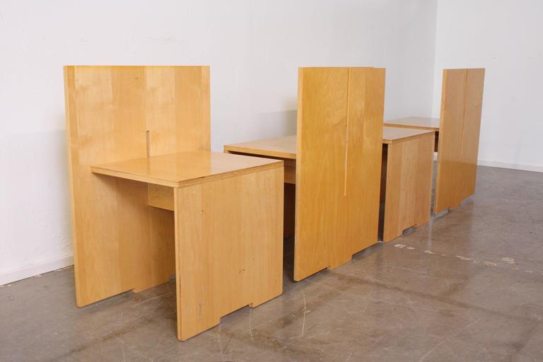 Architectural Dining Table and Ten Chairs in the Style of Donald Judd ...