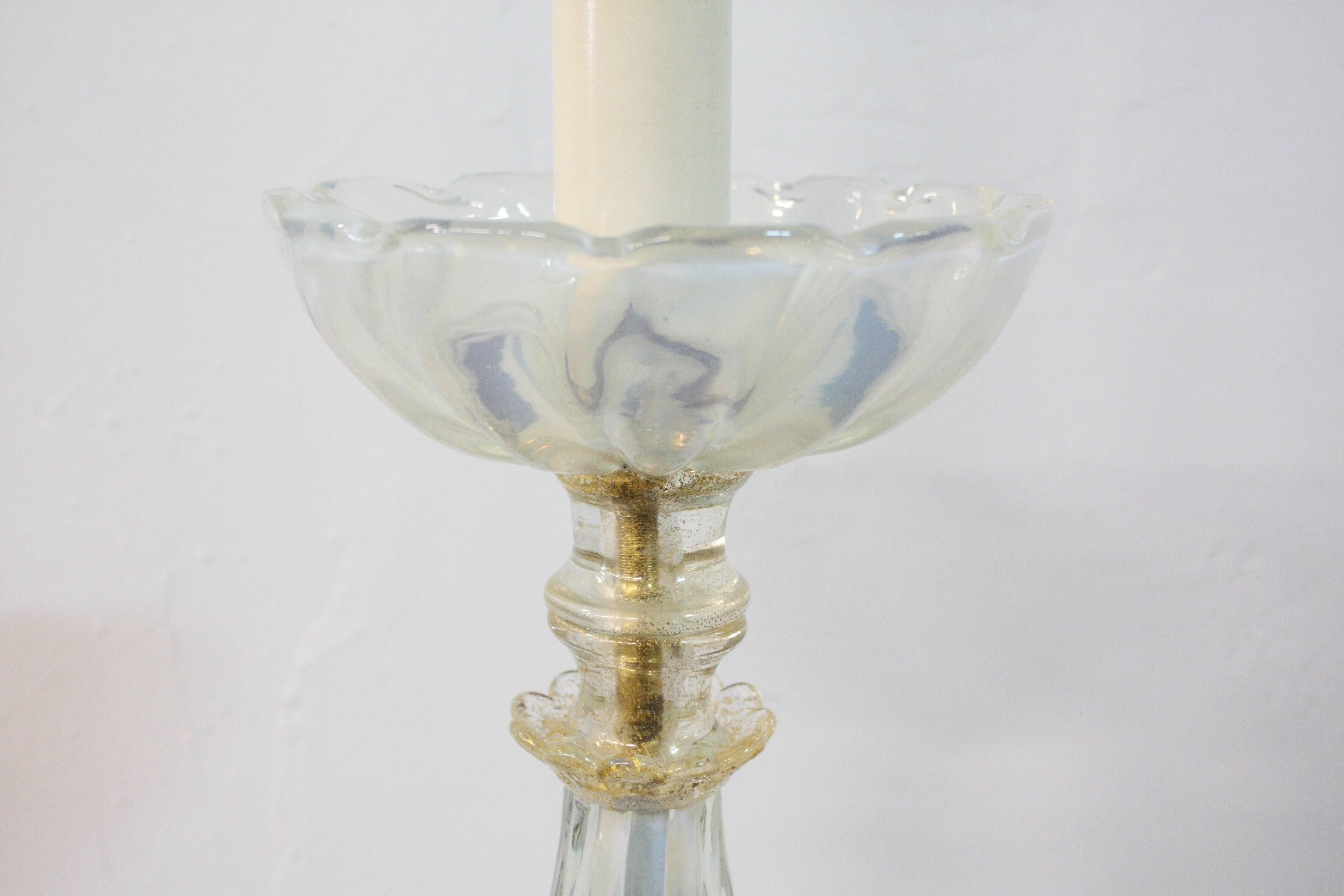 Italian Murano Glass Table Lamp In Excellent Condition For Sale In Oklahoma City, OK