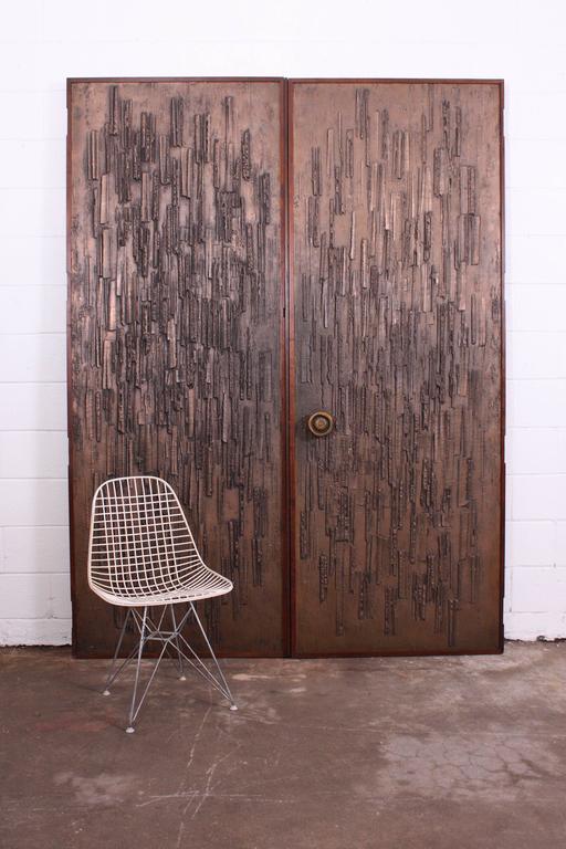 Double Sided Architectural Bronze Brutalist Doors by Forms and Surfaces