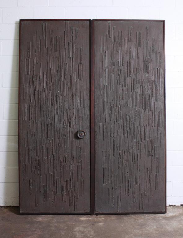 Double Sided Architectural Bronze Brutalist Doors by Forms and Surfaces