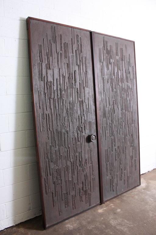Double Sided Architectural Bronze Brutalist Doors by Forms and Surfaces