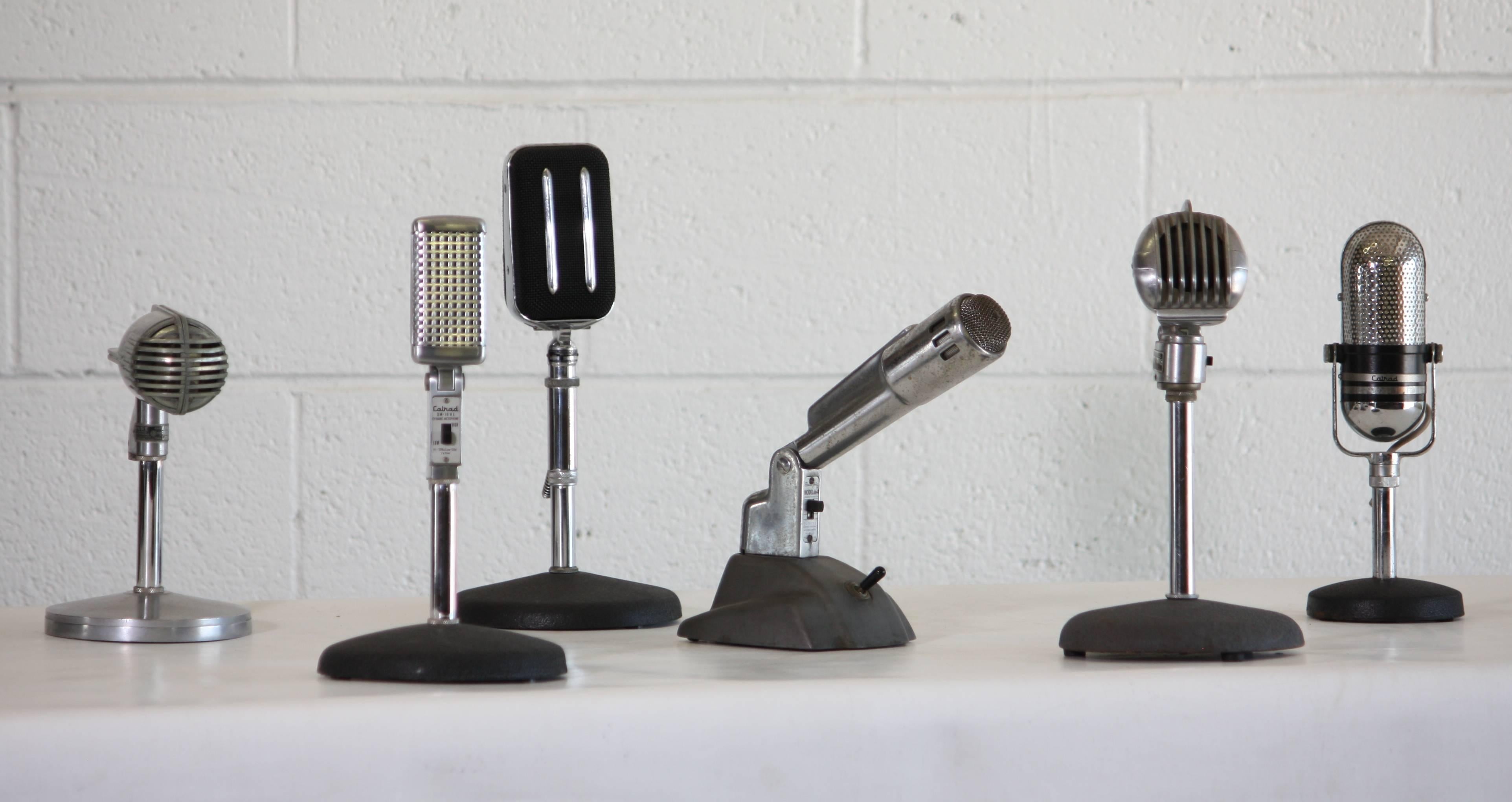 Mid-Century Modern Collection of 12 Mid-Century Radio Microphones