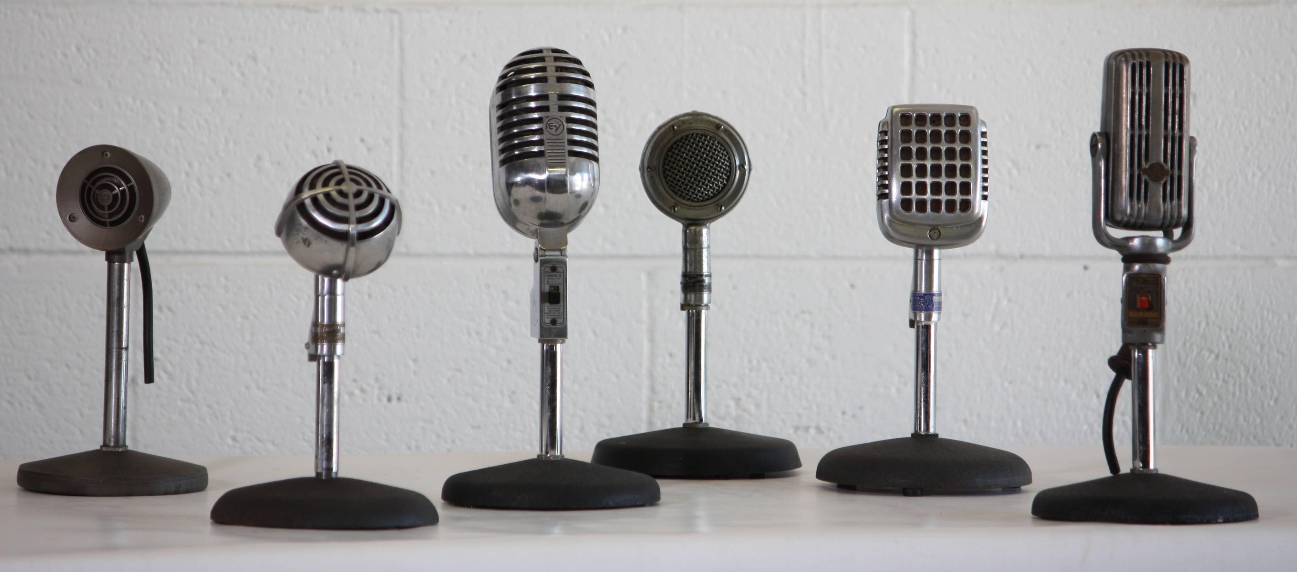 Collection of 12 Mid-Century Radio Microphones In Good Condition In Oklahoma City, OK
