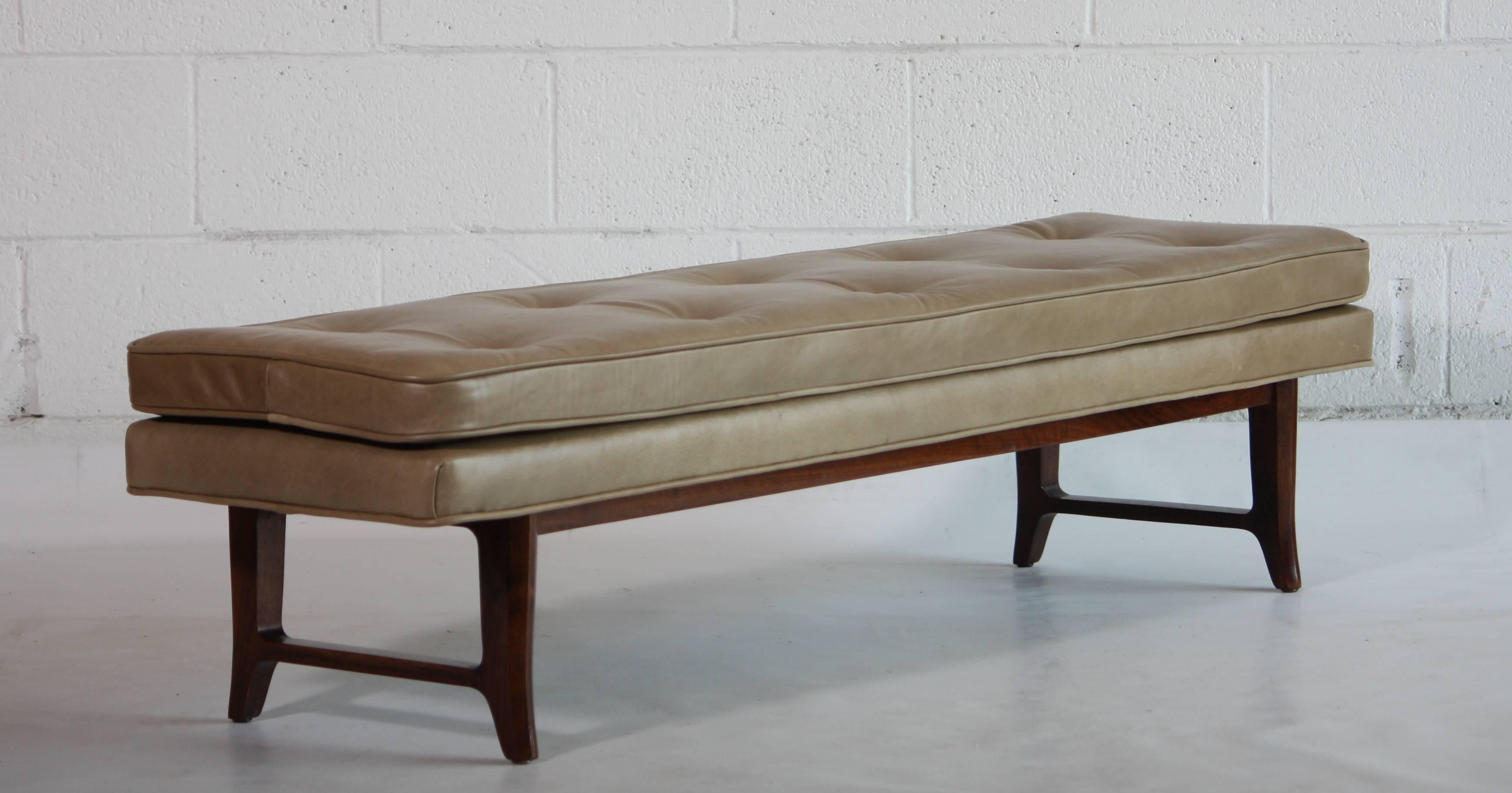 Leather Bench by Edward Wormley for Dunbar In Good Condition In Oklahoma City, OK