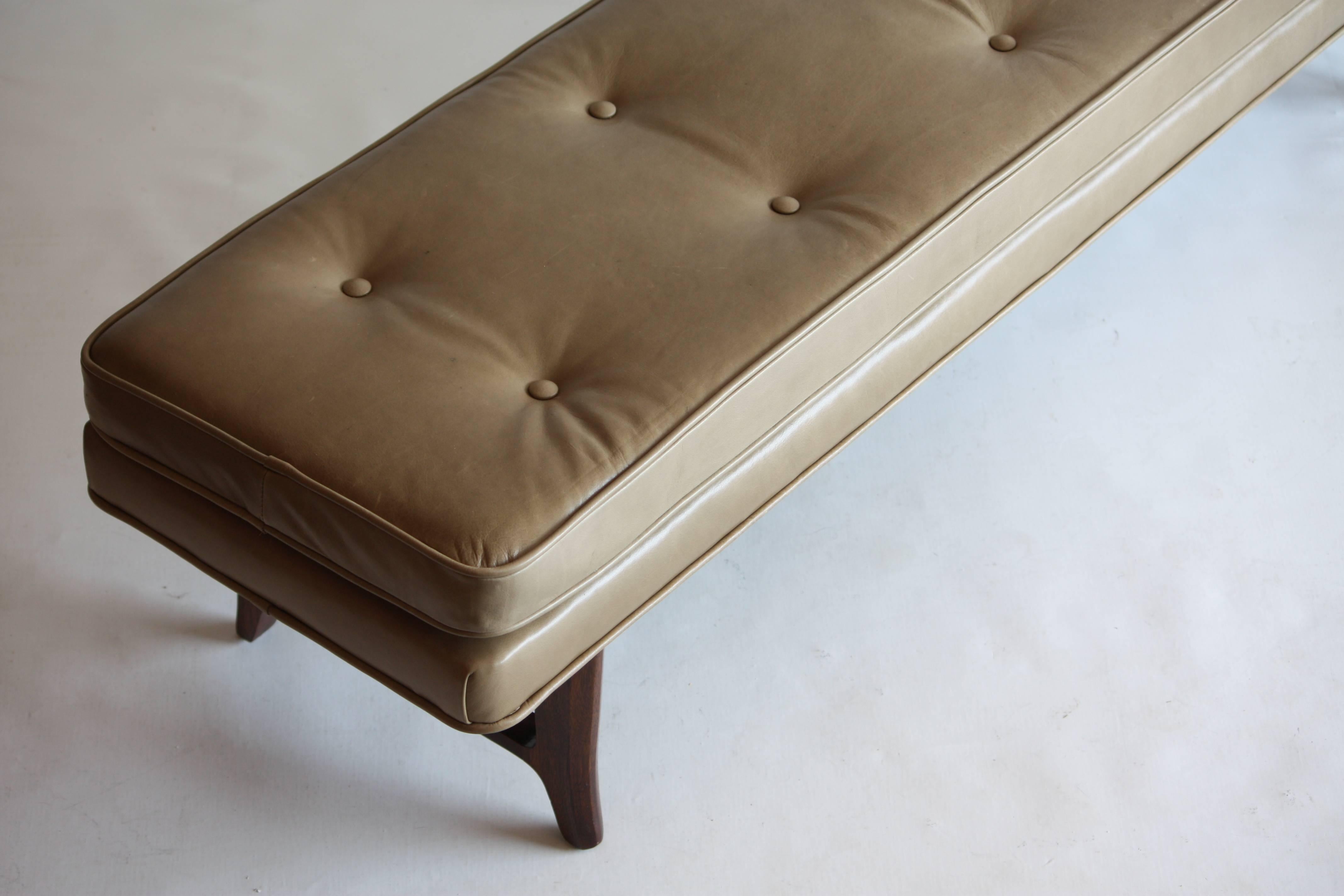 Mid-20th Century Leather Bench by Edward Wormley for Dunbar