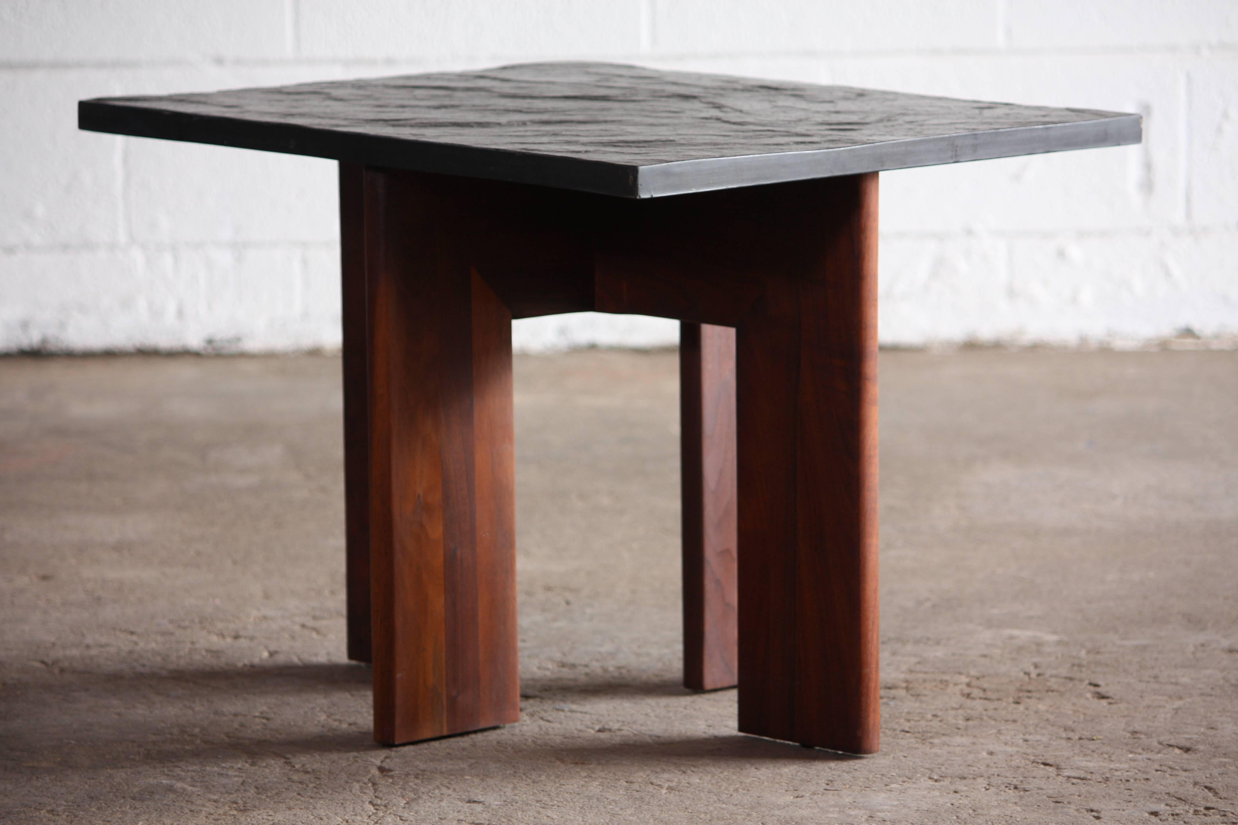 American Adrian Pearsall Slate and Walnut Side/Cocktail Table