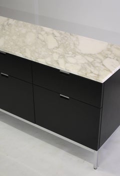 Florence Knoll Marble and Ebonized Oak Credenza