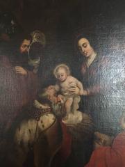 17th Century Large Painting, Oil on Canvas "Adoration Of The Magi" After Rubens