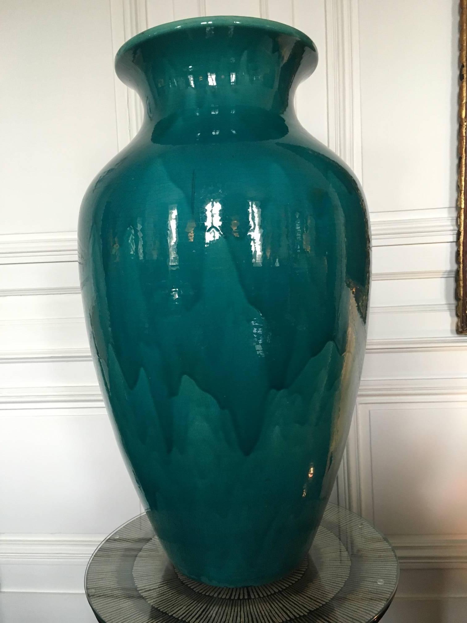 A very unique pair of Vallauris jars circa 1900 coming from the living room of the famous 