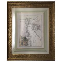 Vintage Map of Egypt in a Beautiful Orientalist Gold Leaf Frame