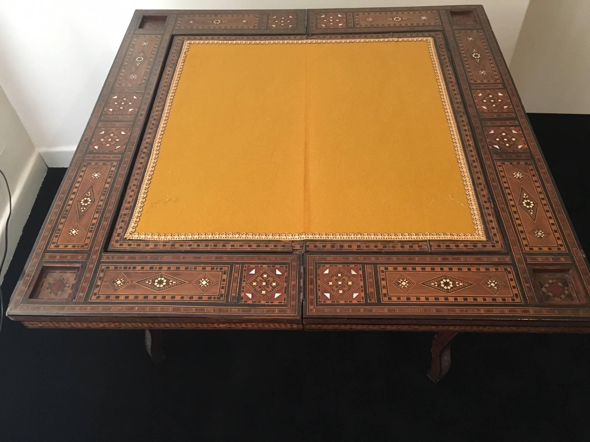19th Century Syrian Game Table Inlaid with Bone, Ebony, Mother-of-Pearl 2