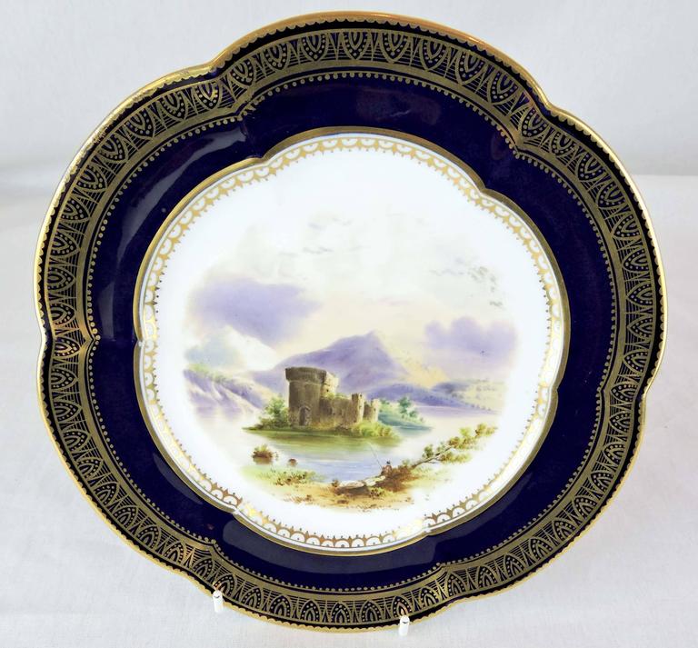Spode Spring Plates Pair of Early Spode Plates with Pastoral Landscapes by Josiah Spode For ...