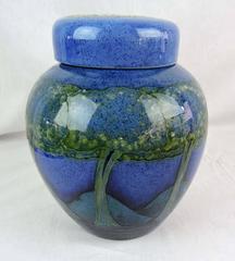 Large William Moorcroft Arts & Crafts Ginger Jar in "Moonlit Blue, " circa 1925