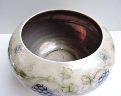 William Moorcroft Made for Tiffany & Co Grape Decoration Jardiniere, circa 1910