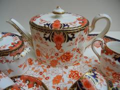 19th Century Royal Crown Derby "Kings" Pattern Tea Service with Tray Dated, 1892