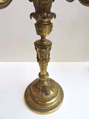 Pair of Large French Gilt Bronze 19th Century Neoclassical Candelabras