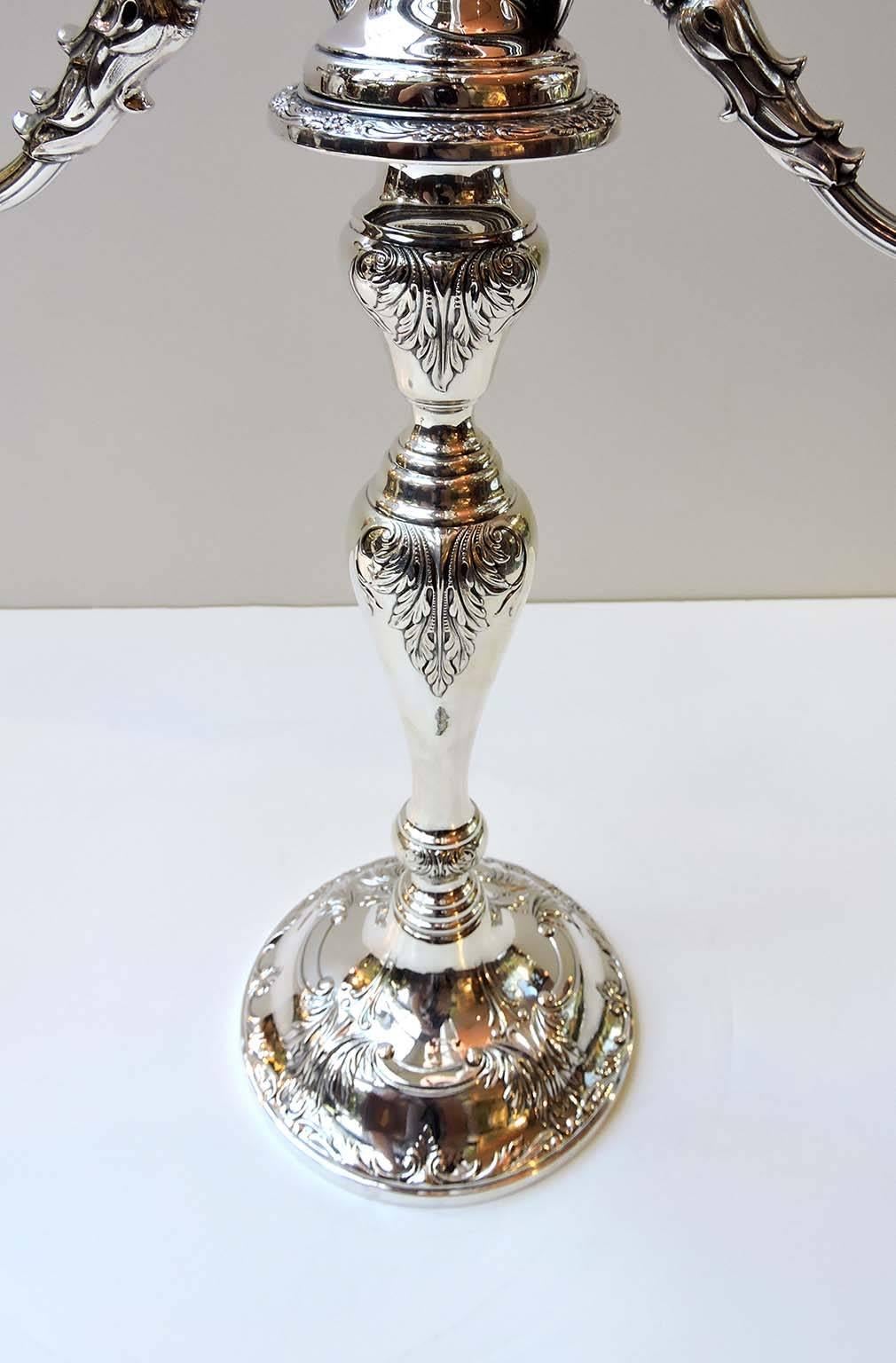 American Pair of Large Sterling Candelabras by Whiting 