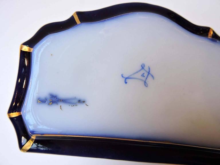 Late 19th Century French Sevres-Style Porcelain Trinket Box with Gilt ...