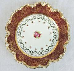Set of 12 Scalloped Dessert Plates by George Jones & Sons, circa 1910