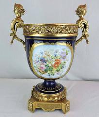 Large 19th Century French Sèvres Porcelain and Gilt Bronze Jardinière