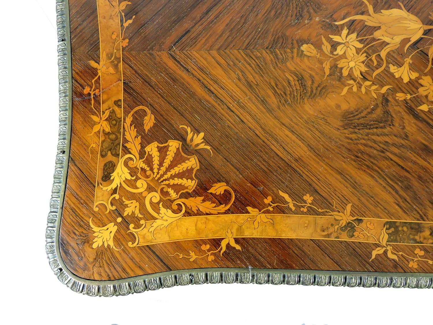19th Century Louis XV Style Marquetry Games Table with Gilt Bronze Mounts 3