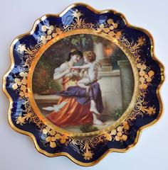 Two Exquisite Vienna Style Hand-Painted Plates, Venus & Armor, Rinaldo & Armida