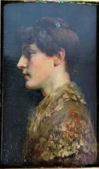 William A. Breakspeare, R.A. Late 19th Century Portrait of a Lady, Oil on Wood