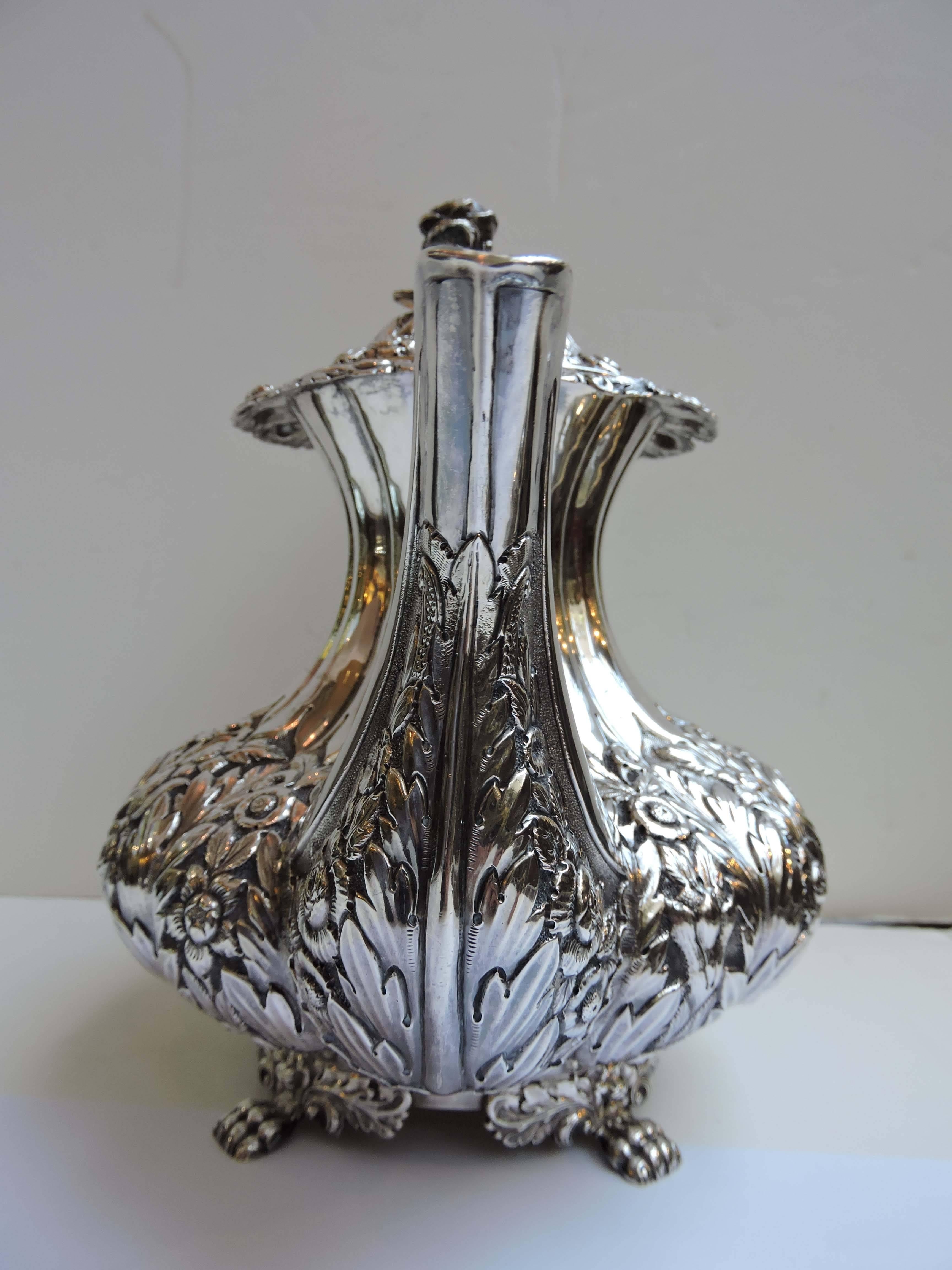 William IV Four-Piece Irish Sterling Tea Service, Charles Marsh, Dublin, Dated 1834 For Sale