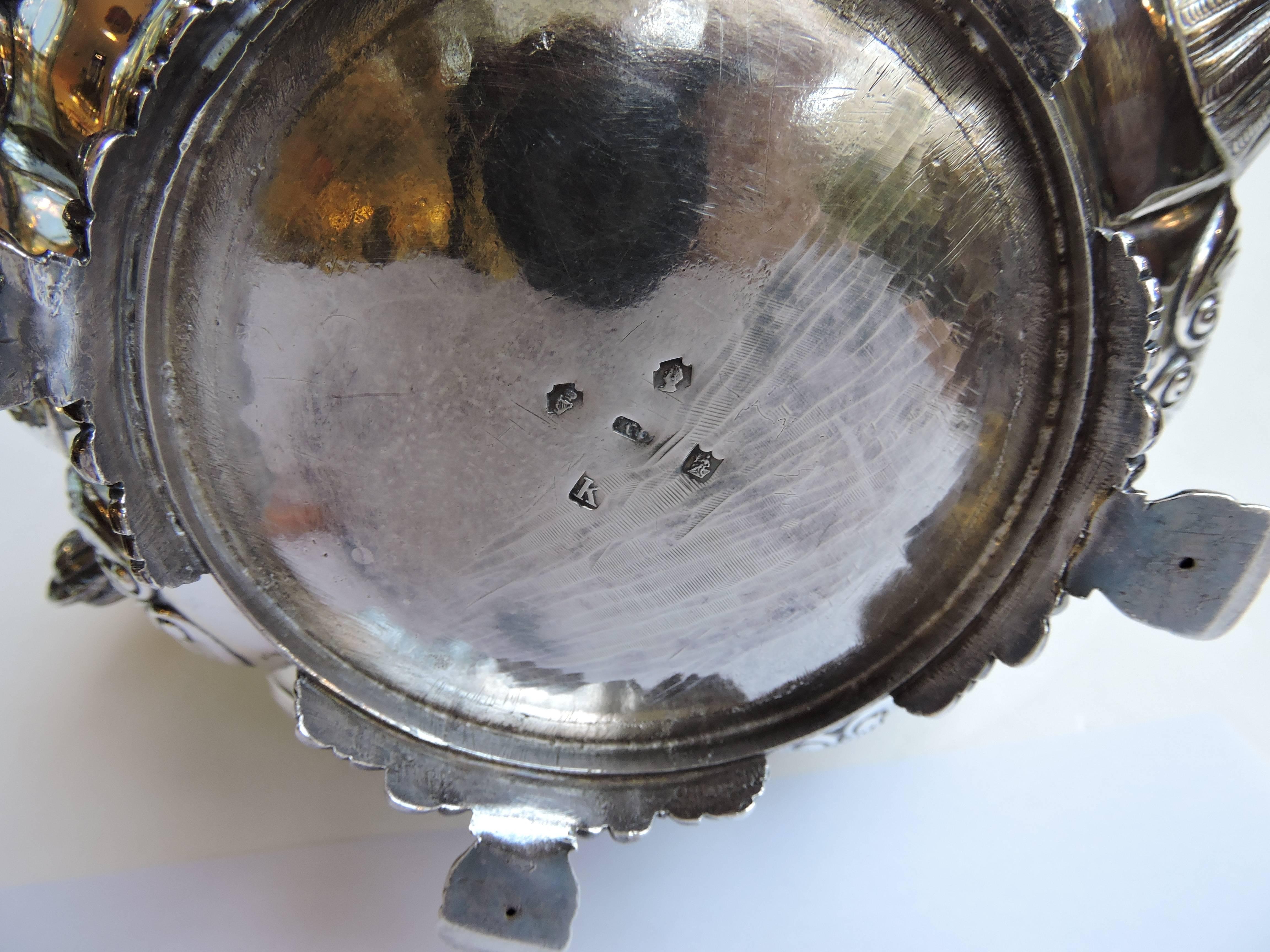 Silver Four-Piece Irish Sterling Tea Service, Charles Marsh, Dublin, Dated 1834 For Sale