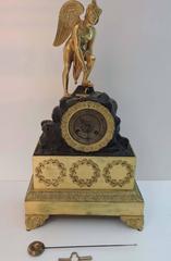 French Gilt Bronze 19th Century Mantle Clock, circa 1880