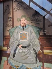 Pair of Chinese Reverse Painted on Glass Table Screens in Rosewood, late 20th C.