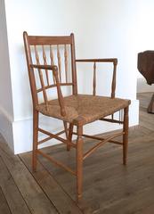 Pair of Oak Spindle Back Sussex Chairs after a Design by William Morris