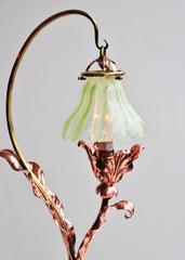 Arts & Crafts 'Copper Leaf' Table Lamp by W.A.S. Benson