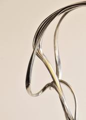 Art Nouveau Pewter Lamp by Orivit with Loetz Glass Shade