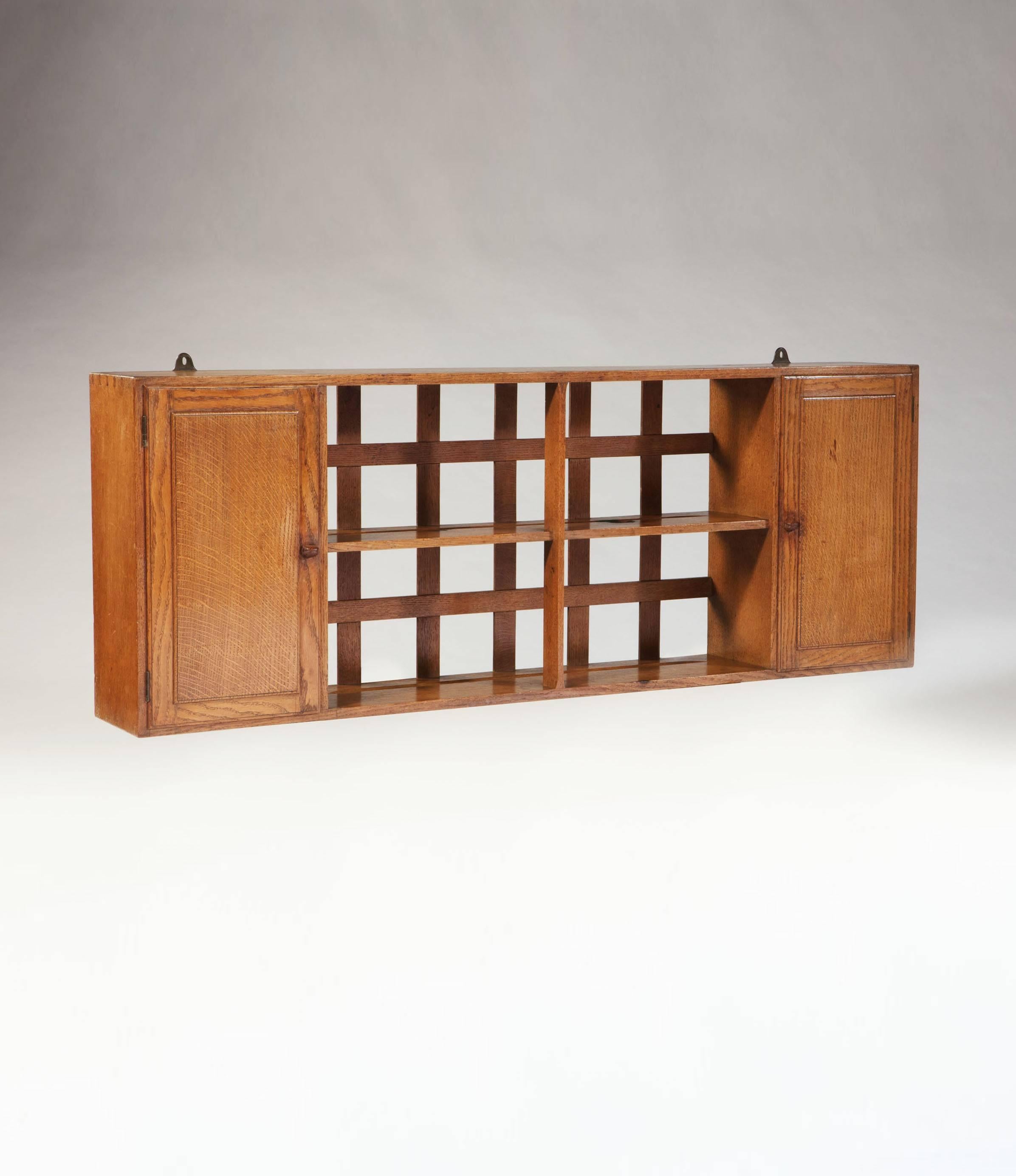 20th Century 'Cotswold School' Oak Wall Hanging Shelves For Sale