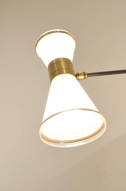 Two Mid-Century Modern French Design Brass and Glass Wall Lamps Sconces at 1stdibs