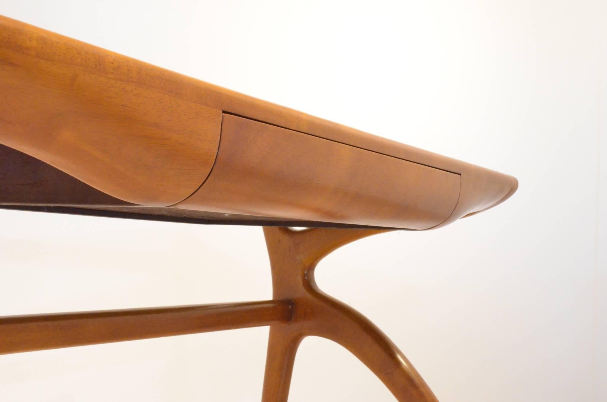 Mid-20th Century Mid-Century Italian Carlo di Carli Style Massive Exotic Wood Desk
