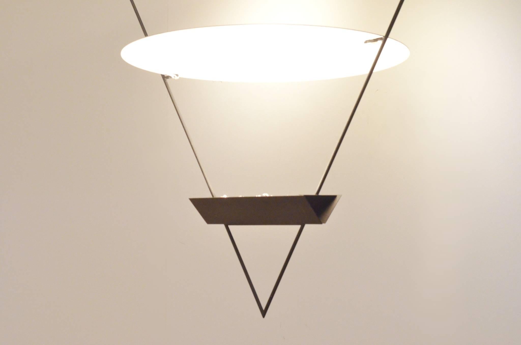 Italian Design Mario Botta for Artemide Triangle Pendant Lamp In Excellent Condition In Brussels, Ixelles