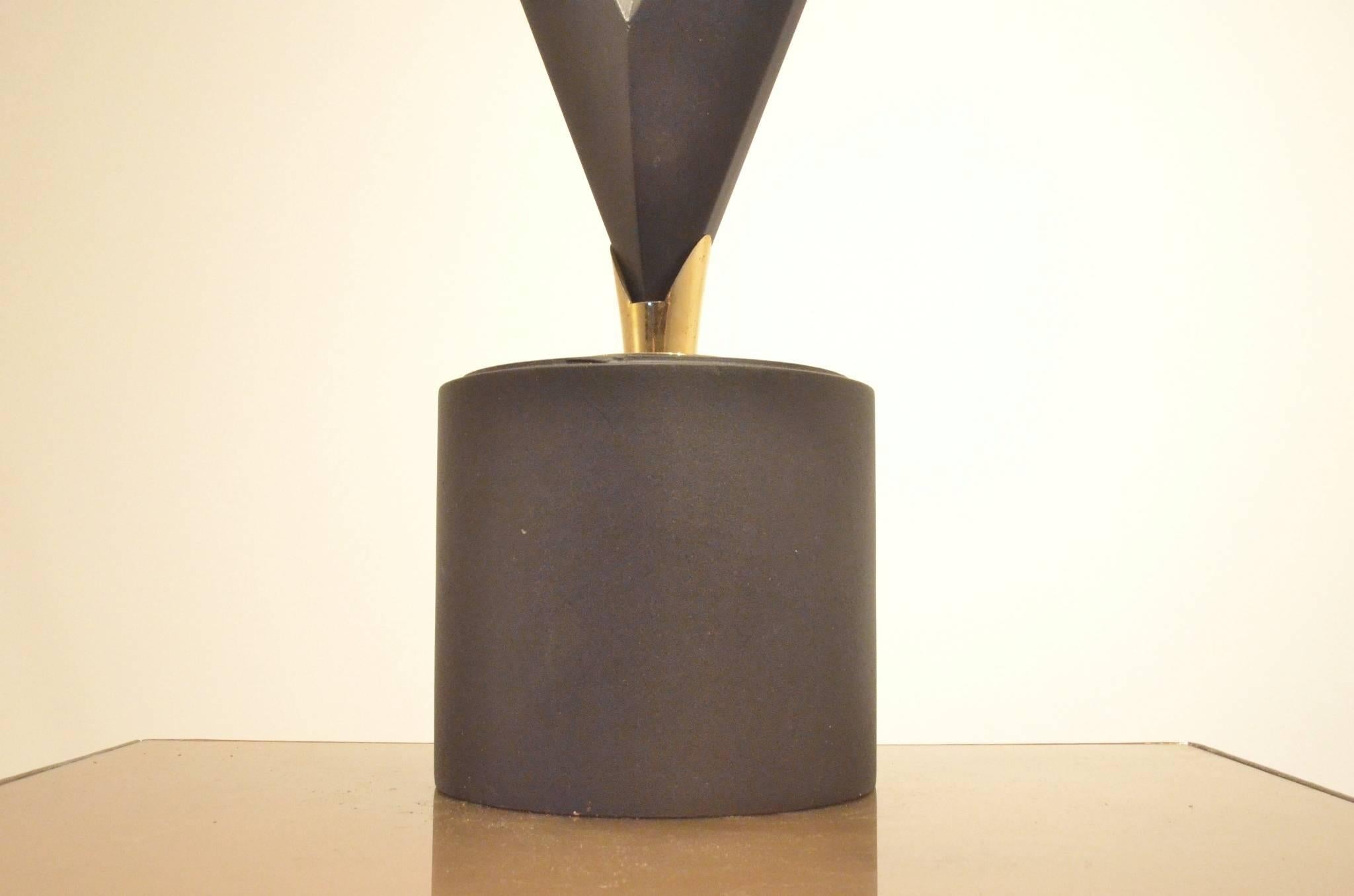 Metal Midcentury French Design, Maison Arlus V-Shaped Sculptural Table Lamp