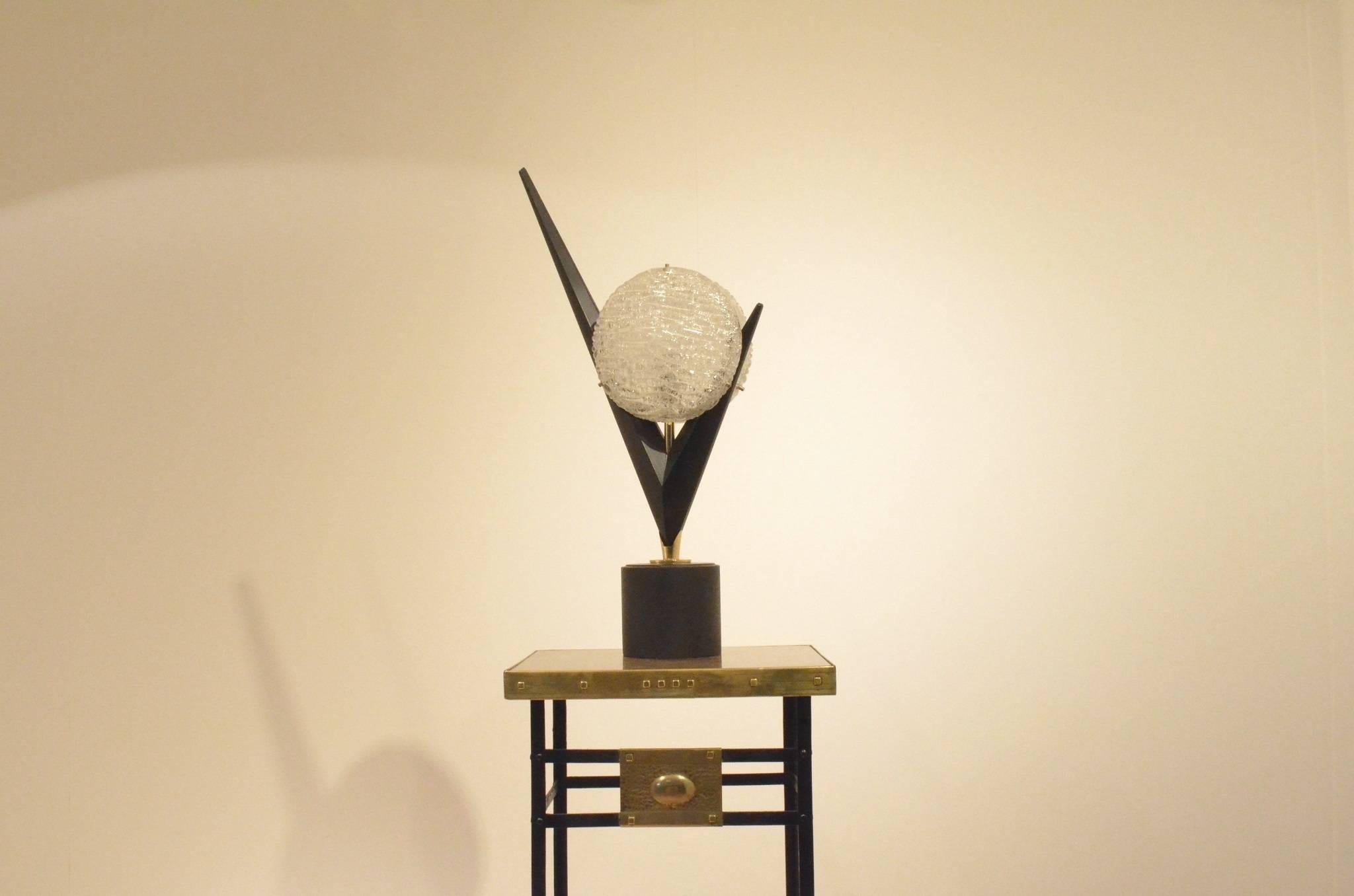 Midcentury French Design, Maison Arlus V-Shaped Sculptural Table Lamp 2