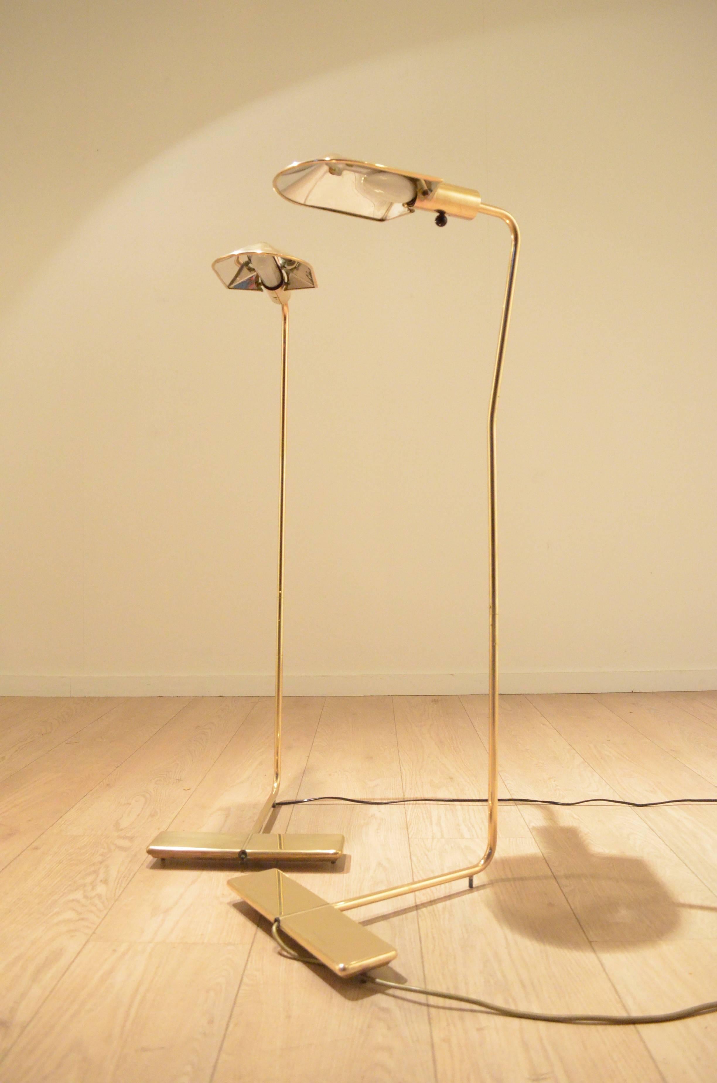 One Cedric Hartman 1970s Counterweighted Brass Reading Floor Lamp For Sale 4