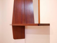 French Reconstruction Period Massive Mahogany Wood Tailwing Shaped Wall Mirror