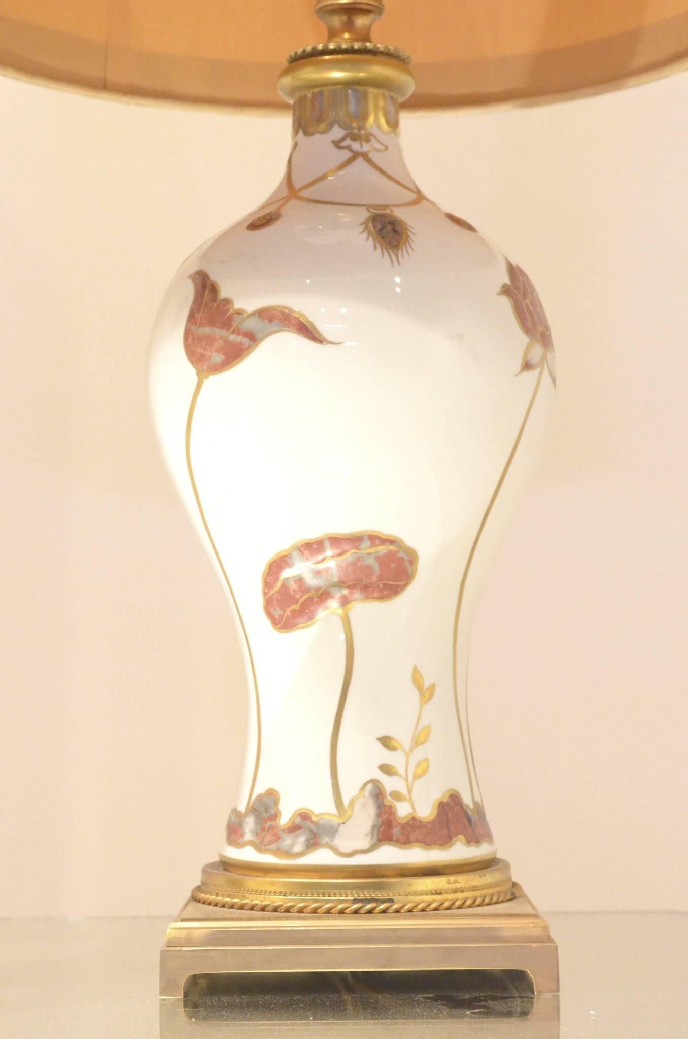 Pair of French Table Lamps in Bronze and Porcelain by Manufacture De Sèvres (Französisch) im Angebot