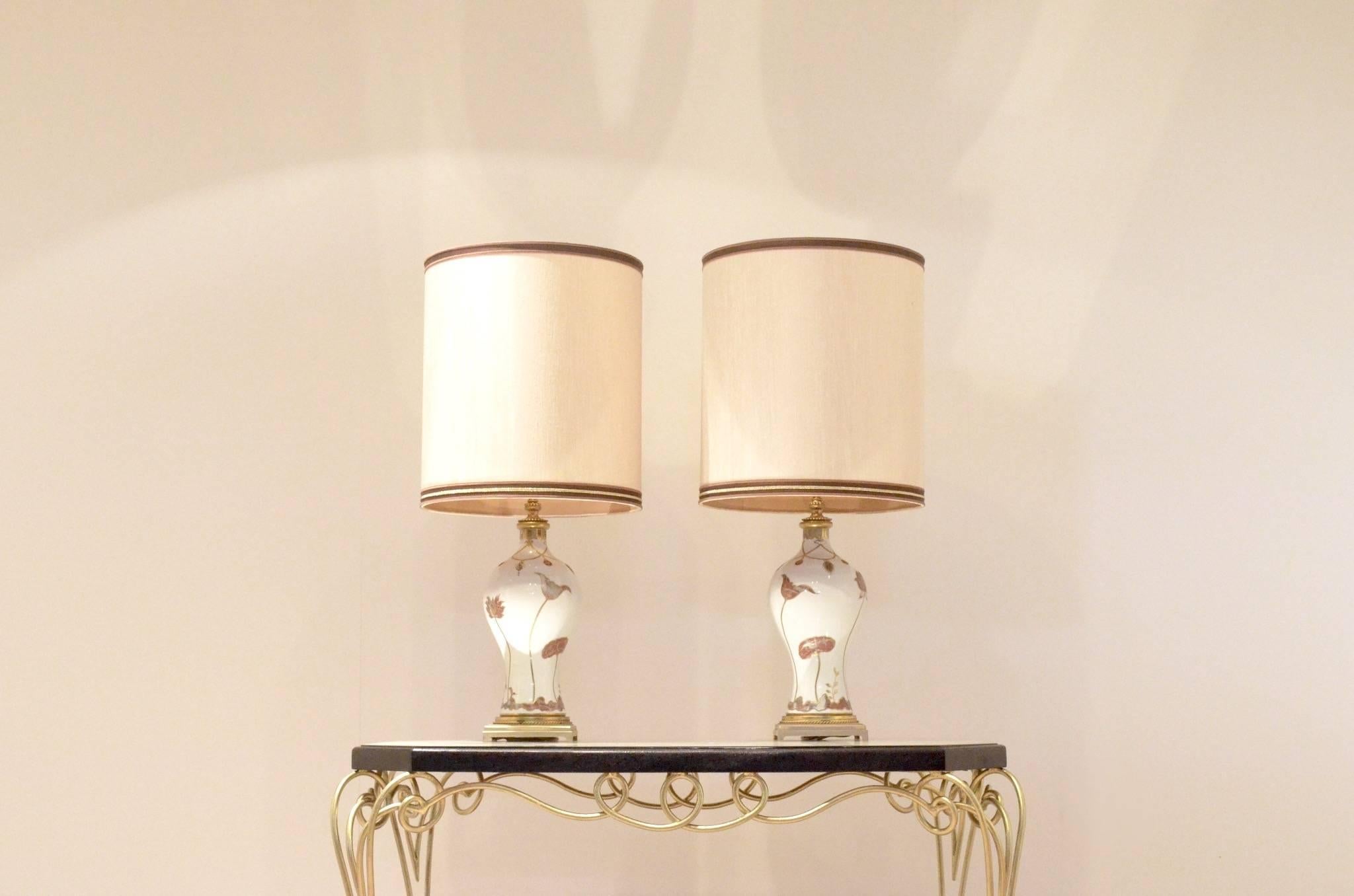 Pair of French Table Lamps in Bronze and Porcelain by Manufacture De Sèvres im Angebot 2
