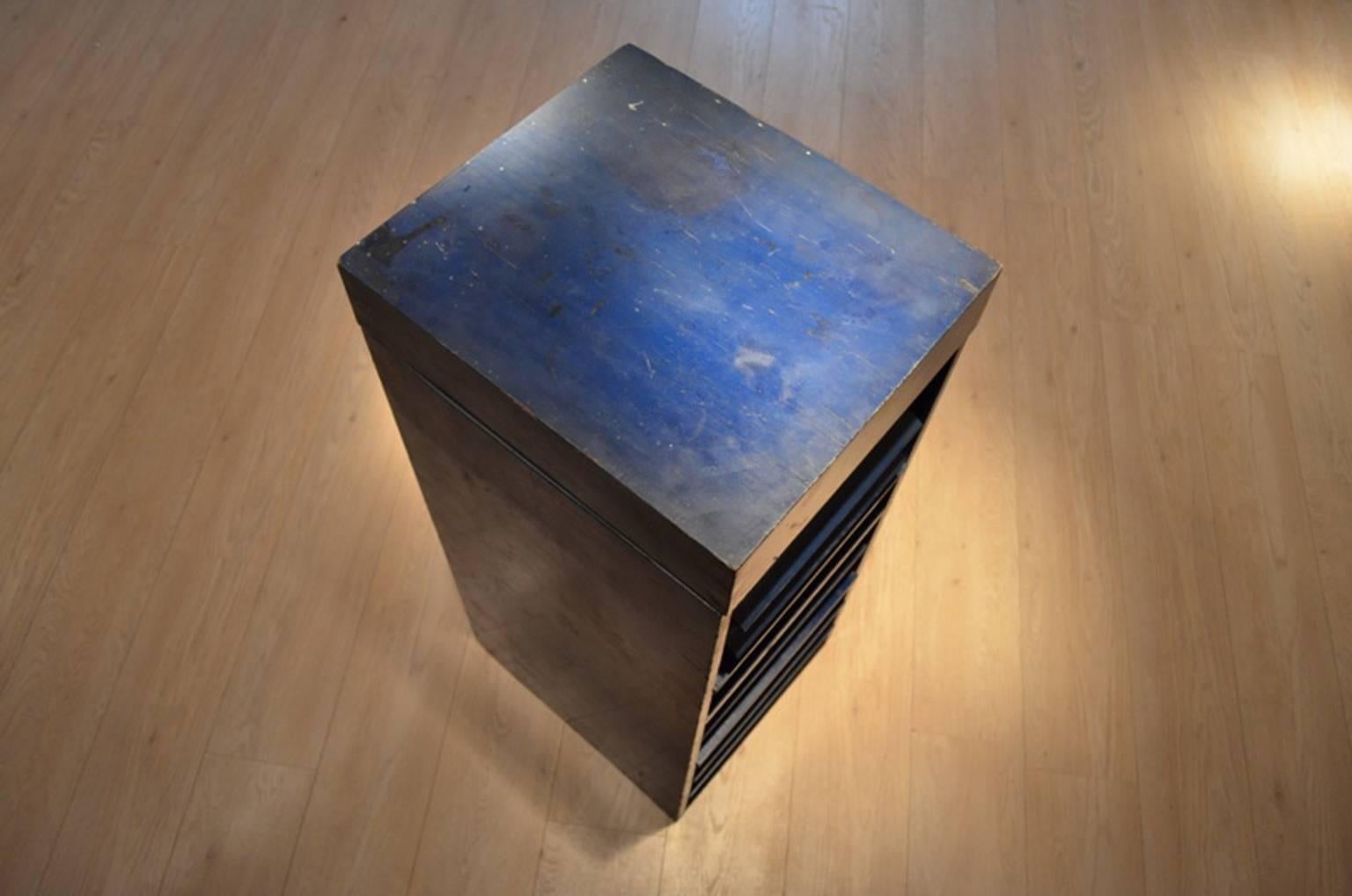 Painted G. Rietveld De Stijl 1926 Blue Lacquered Gramophone Music Box For Sale