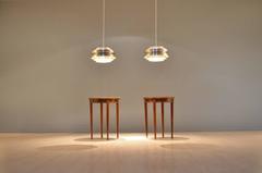 Two Danish Neoclassical Wood and Brass Sidetables