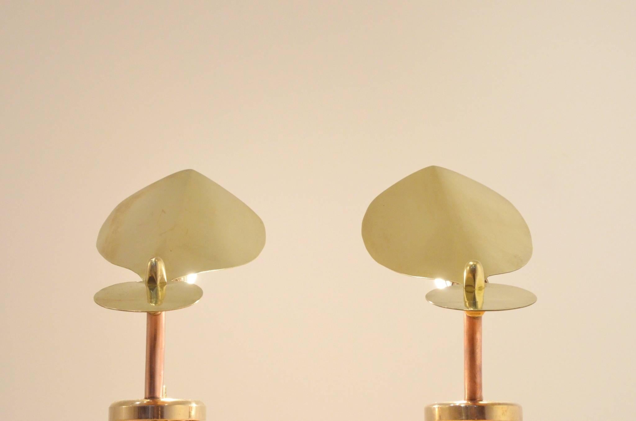 Pair of Mid-Century Modern Italian Zoomorphic Table Lamps in Brass & Copper 5