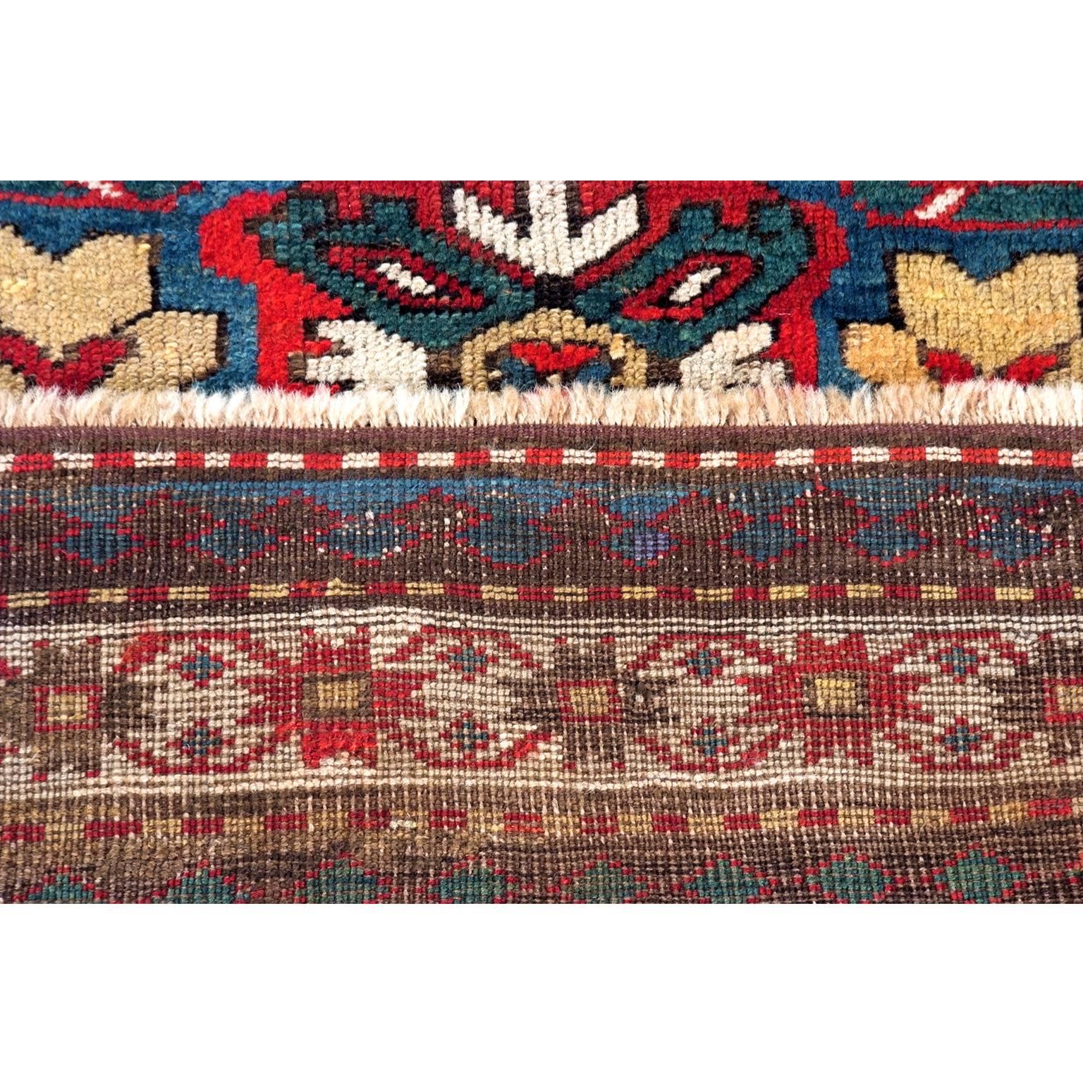 Late 19th Century Eagle Kazak Chelaberd Wool Carpet For Sale 3