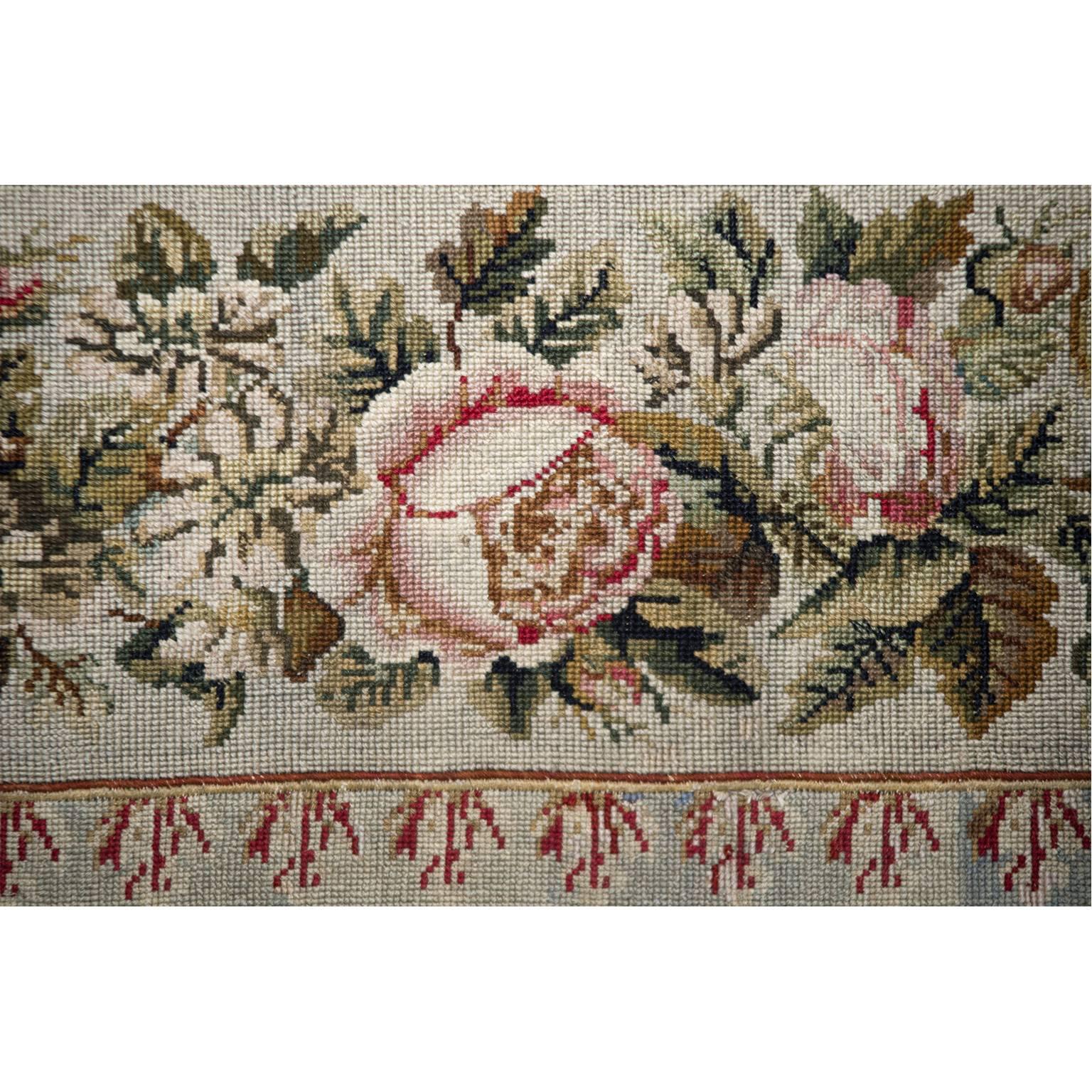 English 19th Century European Needlepoint Tapestry For Sale