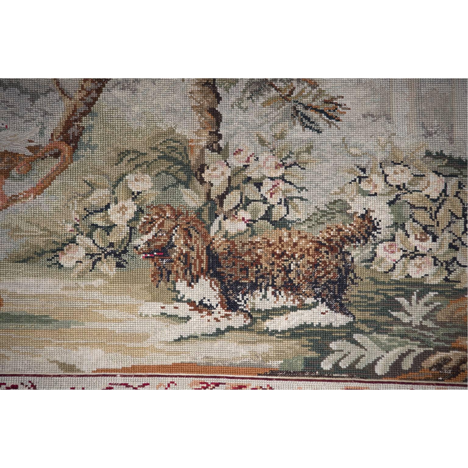 Hand-Woven 19th Century European Needlepoint Tapestry For Sale